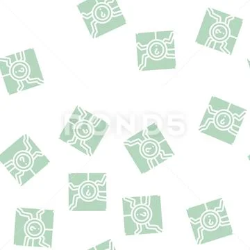 Analyze data science glyph vector seamless pattern イラスト素材