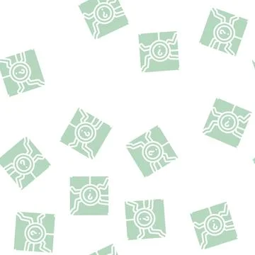 Analyze data science glyph vector seamless pattern Illustrazione stock