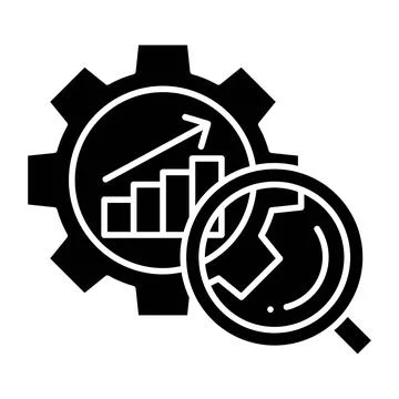 Analyze Glyph Icon Stock Illustration