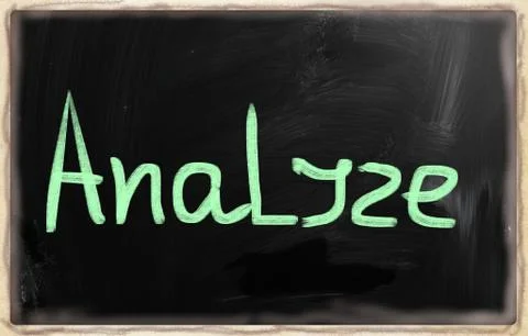 "analyze" handwritten with chalk on a blackboard Stock Illustration