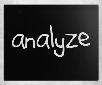 "analyze" handwritten with white chalk on a blackboard Stock Illustration