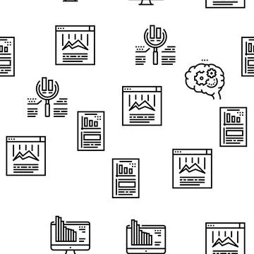 Analyze Infographic Vector Seamless Pattern Illustrazione stock