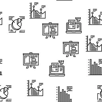 Analyze Infographic Vector Seamless Pattern Stock Illustration