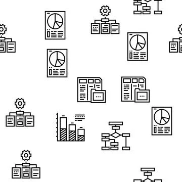 Analyze Infographic Vector Seamless Pattern Stock Illustration