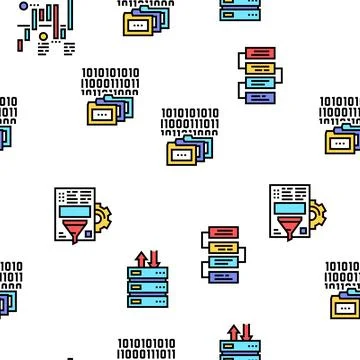 Analyze Infographic Vector Seamless Pattern Illustrazione stock