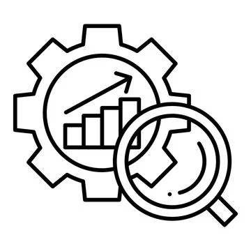 Analyze Line Icon Stock Illustration
