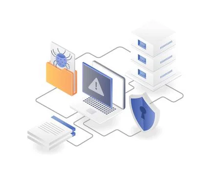 Analyze server bugs and viruses Stock Illustration