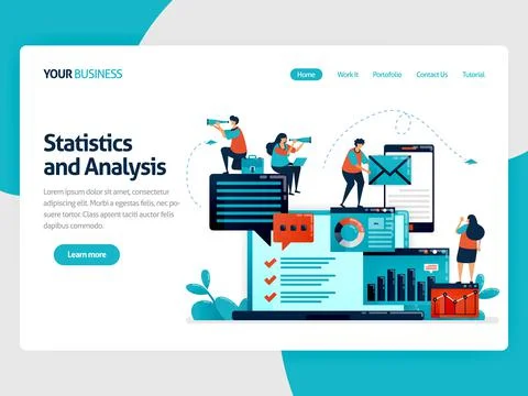 Analyze statistic and data on company report. Laptop dashboard for accounting Illustrazione stock
