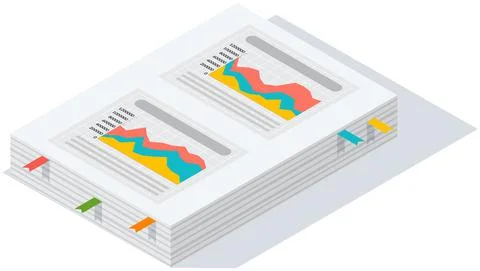 Analyze statistical indicators, business data. Work with marketing research Stock Illustration
