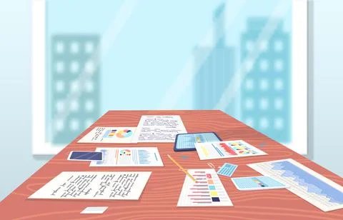 Analyze statistical indicators, business data. Work with marketing research Stock Illustration