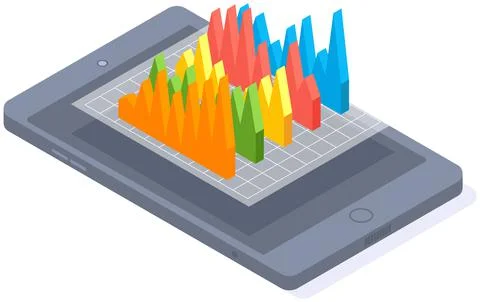 Analyze statistical indicators, business data. Work with marketing research Stock Illustration