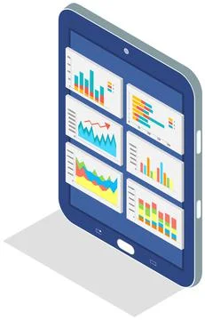 Analyze statistical indicators, business data. Work with marketing research Stock Illustration