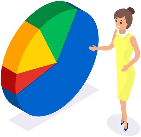 Analyze statistical indicators, business data. Work with marketing research Stock Illustration
