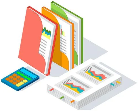 Analyze statistical indicators, business data. Work with marketing research Stock Illustration