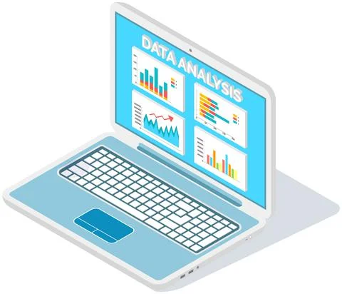 Analyze statistical indicators, business data. Work with marketing research Stock Illustration