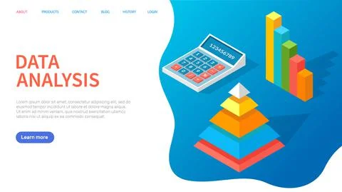 Analyze statistical indicators, business data. Work with marketing research Stock Illustration
