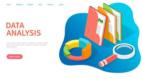 Analyze statistical indicators, business data. Work with marketing research Stock Illustration