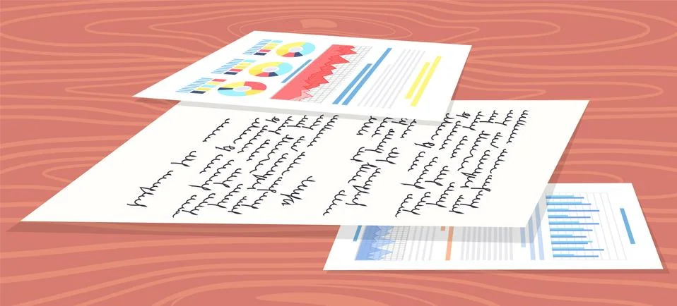 Analyze statistical indicators, business data. Work with marketing research Stock Illustration