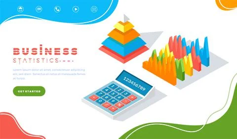 Analyze statistical indicators, business data. Work with marketing research Stock Illustration