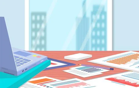 Analyze statistical indicators, business data. Work with marketing research Stock Illustration