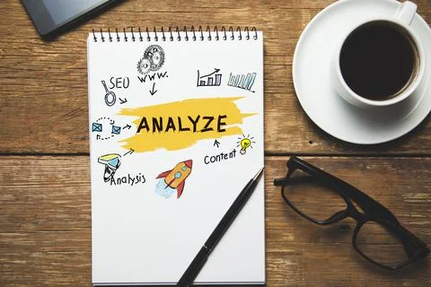 Analyze text on page Stock Photos