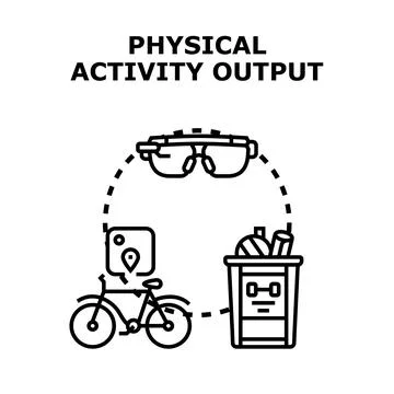 Analyzing activity output with smart equipment and data Stock Illustration