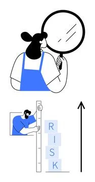 Analyzing and Assessing Risk Levels for Success and Strategy in Business De.. Stockillustratie