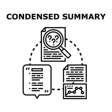 Analyzing and condensing information into a concise summary Stock Illustration