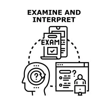 Analyzing and interpreting information for successful examination Stock Illustration
