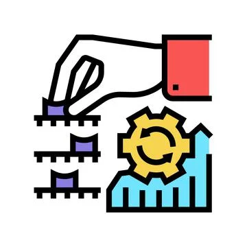Analyzing and optimization color icon vector illustration Illustrazione stock
