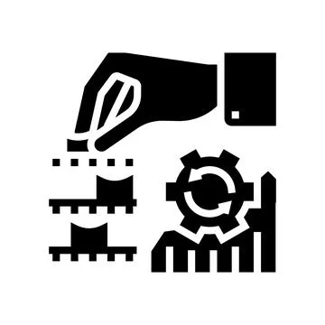 Analyzing and optimization glyph icon vector illustration Illustrazione stock