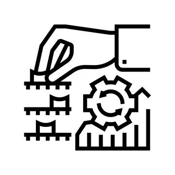 Analyzing and optimization line icon vector illustration イラスト素材