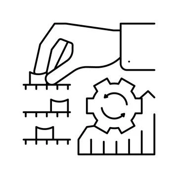 Analyzing and optimization line icon vector illustration イラスト素材