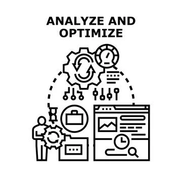 Analyzing and optimizing business data for performance improvement Illustrazione stock