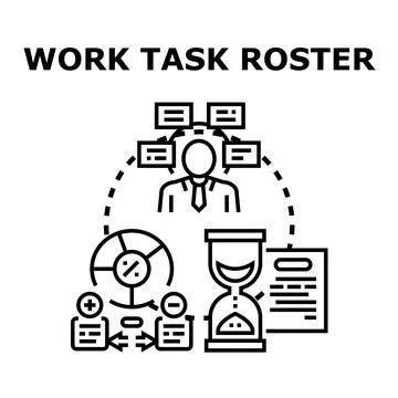 Analyzing and organizing business work task performance 스톡 일러스트