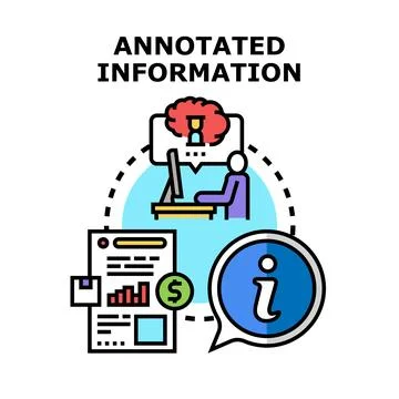 Analyzing and processing annotated data for business insights Stock Illustration