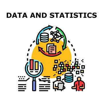 Analyzing and processing business data for statistics 스톡 일러스트