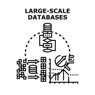 Analyzing and processing data in large scale databases 스톡 일러스트