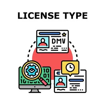 Analyzing and processing license document data information Stock Illustration