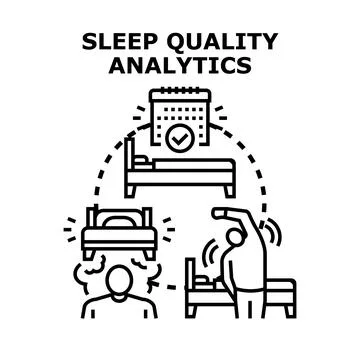 Analyzing and tracking sleep quality for health improvement Stock Illustration