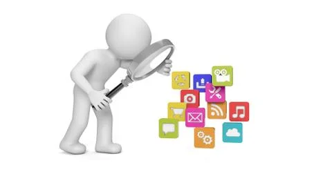 Analyzing apps Stock Illustration