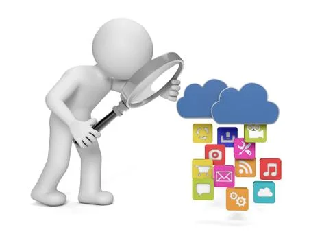 Analyzing apps uploading to the cloud Stock Illustration