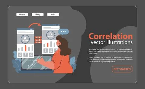 Analyzing asset correlation for informed investment decisions. Flat vector 스톡 일러스트