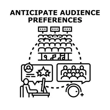 Analyzing audience data anticipating content preferences Stock Illustration