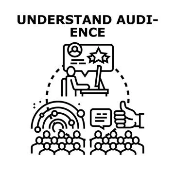 Analyzing audience feedback for marketing research and engagement Stock Illustration