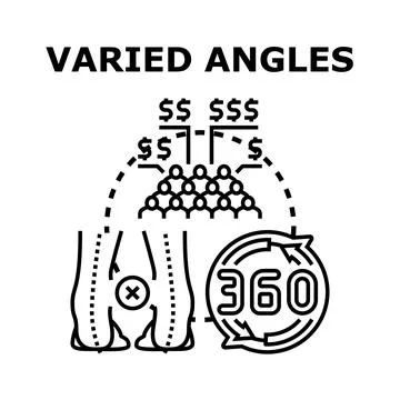 Analyzing audience perception with varied viewing angles Stock Illustration