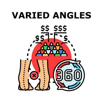 Analyzing audience perception with varied viewing angles Stock Illustration