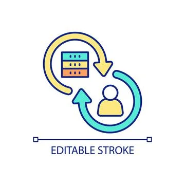 Analyzing big data in real time RGB color icon Stock Illustration
