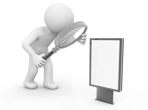 Analyzing the billboard Illustrazione stock