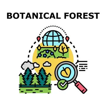 Analyzing biodiversity and ecosystems for botanical research Stock Illustration